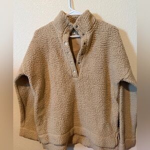 Cozy Tan Sherpa Pullover
